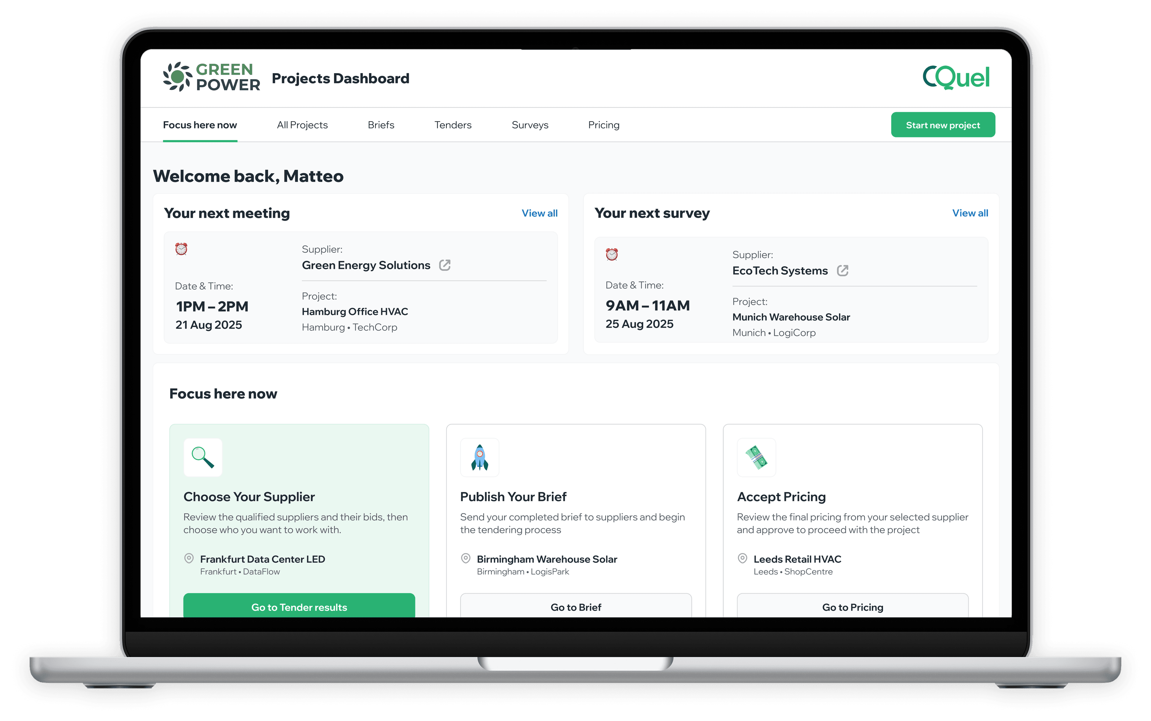 CQuel product dashboard